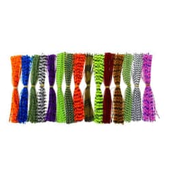 Tigofly 15 Bundles 13cm 5 inch Barred Color Silicone Skirts Legs Pearl Flake DIY Spinner Bait Squid Rubber Thread Fly Tying Materials