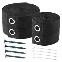 Navaris Beach Volleyball Net Set - 7.1 x 6.7 x 6.7 inches - Black Nets for Volley Ball and Outdoor Sports - Portable Weighted Tie Net Kit (2.6lbs)
