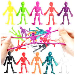 Timisea 100PCS Stretchy Skeleton Toys for Halloween, Bendable Skeletons, 10 Colors for Party Favors
