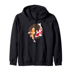 Classic Japanese Art Koi Carp Fish Koi Carp Fish Japanese Zip Hoodie