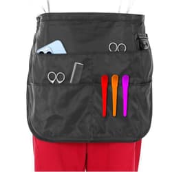 FdcLixuvol Black Barber Apron, Hairstylist Aprons for Women Waterproof Hairdresser Server Apron Adjustable Hair Stylist Work Apron with 5 Pockets for Women Men Hairstylist Salon Cosmetology Supplies