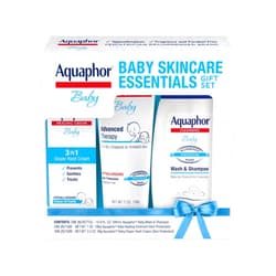 Aquaphor Baby Skincare Essentials Gift Set with Aquaphor Baby Wash and Shampoo, Aquaphor Baby Healing Ointment, and Aquaphor Diaper Rash Cream, 3 Pieces