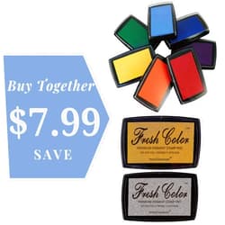 InnoCrossover Gold and Silver Ink Pads & 7 Large Washable Rainbow Ink Pads for Rubber Stamps, Painting Craft Cardmaking DIY Ink Pad for Kids