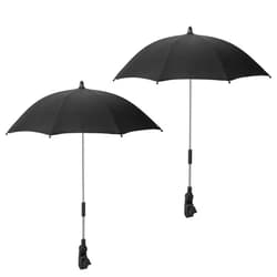 Hillban 2 Pcs Baby Stroller Parasol with Clamp Universal Umbrella Foldable Sun Shade Protection Waterproof Shading Umbrella Adjustable Umbrella for Trolley Bike Wheelchair