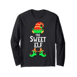 Elf Family Christmas Matching Group Design Studio THE SWEET ELF Family Christmas Matching Group Design Long Sleeve T-Shirt