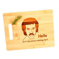 The Quintessential Hostess Hello Is It Me You're Cooking For? Funny Romantic Bamboo Wood Cutting Board Valentines Day 8.5