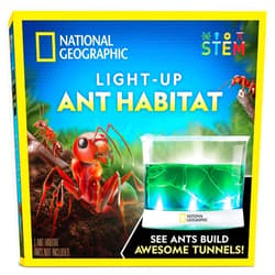 Blue Marble National Geographic Ant Habitat Kit - Light-Up Ant Terrarium with Built-in Magnifiers, Tunnel Starter Tool & More, Ant Activities for Kids, Ant Home, Ant Colony, Ant Habitat, Ant House for Kids