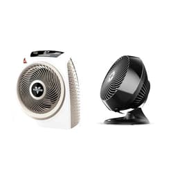 Vornado AVH10 Space Heater for Home, 1500W/750W, Fan Only Option, Digital Display & 660 AE Large Whole Room Compatible with Alexa Air Circulator Fan with 4 Speeds, Black, A Certifier