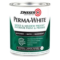 Rust-Oleum Zinsser 02774 PERMA-WHITE Mold & Mildew Proof Interior Paint, Quart, Eggshell White