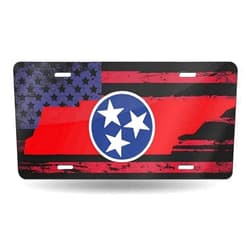 BUZAI Tennessee Tristar License Plate Cover Novelty Front Car Plate Aluminum Metal Sign 6x12 in