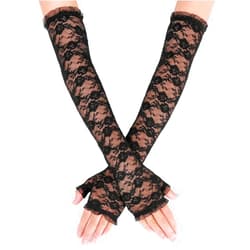 Yolev Women's Long Lace Fingerless Gloves Bridal Elbow Length Gloves Long Lace Floral Gloves for Wedding Opera Tea Party