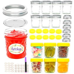 COMUDOT Mason Jars 6 OZ,16 PACK Glass Canning jars With Lids,Small Mason Jars For Jelly,Jam,Honey,Wedding Favors,Shower Favors