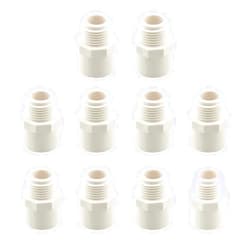 ZZHXSM 10pcs 1/2 Inch White 2-Way PVC Male Adapter Pipe Fittings PVC Hose Adapter Coupling with 1/2 Inch Male Thread