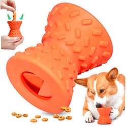 Doudele Interactive Treat Dispensing Puppy Toys - Dog Bones for Aggressive Chewers Super Dog Toys Tough Chew for Dogs Toy Bone, Natural Rubber Leaked Dumbbells…