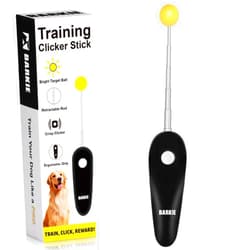 BARKIE Dog Training Clicker with Target Stick – Portable & Retractable Trainer with Comfortable Handle and Bright Target Ball – Dog Agility Training Aids, Essential Tools & Equipment for Puppies, Cats & Pets