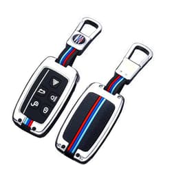 Horande Premium Zinc Alloy Metal Key Fob Cover Case fit for Range Rover Evoqu Velar Jaguar Land Rover Discovery Sport Jaguar Keyless Entry Key Fob (Sliver)