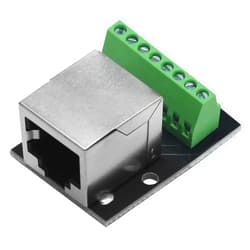 LUORNG RJ45 Female Socket to 2.54 Pitch Wire Terminal Shielded Network Adapter Terminal Ethernet Dual Female Screw Terminal Board