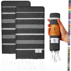 Ossano Decorative Bathroom Hand Towels - Thin & Large - Set of 2 (30