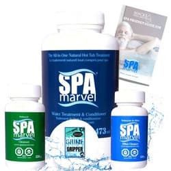 Macke Pool & Patio Spa Marvel Treatment and Conditioner, Spa Marvel Cleanser, Spa Marvel Filter Cleaner natural solution hot tub water care system moisturizer cleaner and Absorbent Sponge