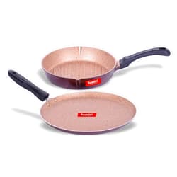 Sumeet Nonstick Granite Finish 2pc Kitchen Set “Favorite” (Dosa Tawa - 26.5cm Dia + Round Grill Pan 25.5cm Dia)