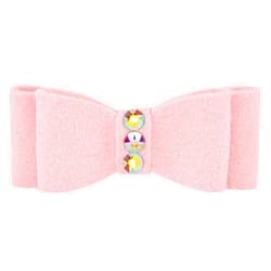SUSAN LANCI DESIGNS Premium Ultrasuede Hair Bow for Dogs and Pets, Puppy Pink, Teacup