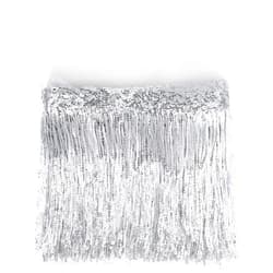 Salbsever 5 Yards Sewing Fringe Trim - Silver Sequins Lace Tassel Fringe Trim for DIY Dress Sewing Crafts Home Decor Party Dress Stage Costume Embellishment