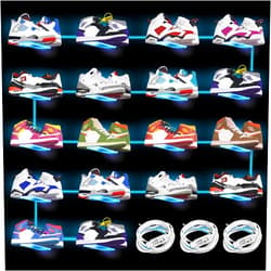 DILIBRA Set of 6 Floating Shoe Display Shelf with Lights, Glow Color Changing Clear Acrylic Shoe Shelf for Wall, Levitating Sneaker Shelves Wall Mount (18Pcs+Clear, 18Pcs)