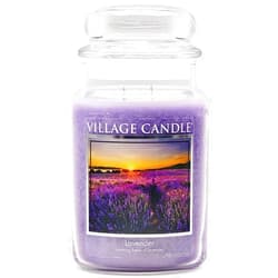 Village Candle Lavender, Large Glass Apothecary Jar, Scented Candle, 21.25 oz, Purple