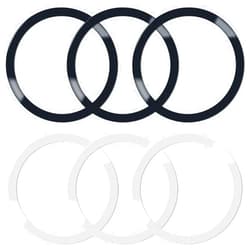 IOUALEY 6 Pcs Universal Metal Rings Sticker Compatible for Magsafe Magnetic Wireless Charger iPhone 15 14 13 12 Pro Mini Max Galaxy,Ultra-Thin Car Charger Conversion Accessories (NO Magnet),(Black,Silver)