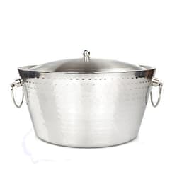 BREKX Insulated Stainless Steel Large Ice Bucket with Lid for Parties - Anchored Double-Walled Champagne Bucket for Extended Chill - Includes Lid for Extra Insulation - New 2024/2025