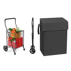 Kiffler Grocery Shopping Cart with 360° Rolling Swivel Wheels with Black Liner