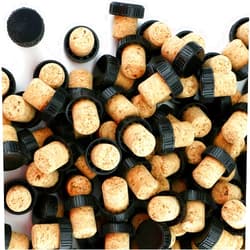 Foraineam 120 Pieces 20mm Agglomerated Tasting Cork, T-Shape Wine Corks with Black Plastic Top