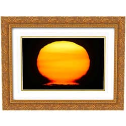 ArtDirect Morris, Arthur 18x15 Gold Ornate Framed and Double Matted Museum Art Print Titled AK, Homer Sun at sunset distorted