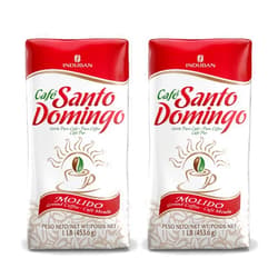 Café Santo Domingo INDUBAN Café Santo Domingo, 16 oz Bag, Ground Coffee, Medium Roast - Product from the Dominican Republic (Pack of 2)