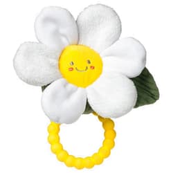 Mary Meyer Sweet Soothie Soft Baby Rattle with Teether Ring, 5-Inches, Daisy