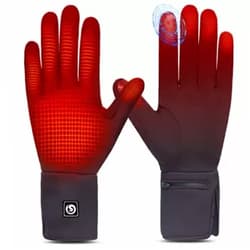 SAVIOR HEAT Heated Glove Liners for Men Women, Rechargeable Battery Electric Heated Gloves, Winter Warm Glove Liners for Arthritis Raynaud, Thin Gloves Riding Ski Snowboarding Hiking Cycling Hand Warmers Black M-L