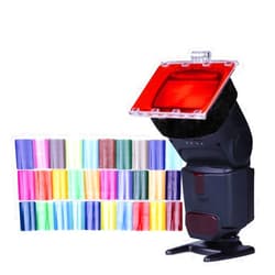 Fomito Color Gel Kit Filter 30ps w/Gels-Band & Reflector for Canon Nikon Olympus Pentax Yongnuo Neewer Godox Speedlite