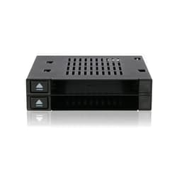ICY DOCK Dual 2 Bay 2.5” SSD & HDD Dock Tool-Less Hot-Swap SATA / SAS Mobile Rack Enclosure for 3.5” Bay - flexiDOCK MB522SP-B