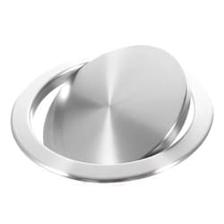 Generic Trash Can Lid:Embedded Countertop Built-in Trash Chute Round Cover Stainless Steel Round Trash Grommet for Kitchen Bathroom Countertop, Silver, 0023O98B16C