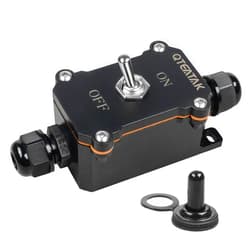 QTEATAK Inline Cord Switch 15A 250VAC/20A 125VAC, 2 Position ON-Off 4 Screw Pin Switch, Waterproof ON-Off Toggle Switch, Two-Side Entry & Exit Line Outdoor Electrical Start Stop Toggle Switch