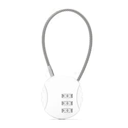 MinnowXY 3-digit Travel Combination Lock Alloy Cable Padlock Backpacks Security Lock Wire Rope Luggage Lock Weather-proof, Silver