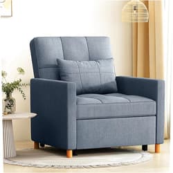 YODOLLA Sleeper Chair, 3 in 1 Convertible Chair Bed for Adults, Pull Out Sofa Bed with Pillow and Adjustable Backrest, Reading Chair Futon Couch for Living Room, Small Space, RV, Dark Grey