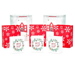 Hallmark Rustic Christmas Gift Bag Assortment (8 Bags: 3 Small 6