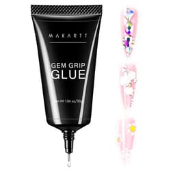 Makartt No Wipe Rhinestone Glue for Nails, 30G Super Strong Nail Charm Glue Bling Gel for 3D Decorations Nail Art Gems Jewelry Diamond for Nail Techs Supplies Beginners, Nail Lamp Required