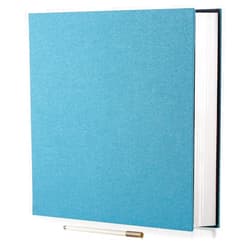 HoneyTolly Photo Album Self Adhesive 3x5 4x6 5x7 6x8 8x10 8.5x11 11x10.6 Magnetic Scrapbook Album DIY Length 11x10.6 Inch 40 Pages Linen Cover DIY Photo Album with A Metallic Pen and DIY Accessories(Sky Blue)