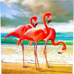 Memochic 5D Diamond Painting by Number Kits for Adults Flamingo DIY Full Round Drill Embroidery Cross Stitch Picture Arts Craft Home Wall Décor Gift 12x12in