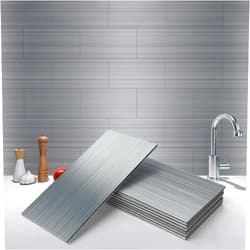 Art3d 100-Pieces Peel and Stick Stainless Steel Backsplash Self-Adhesive Metal Tiles, 3