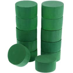 Maitys 12 Pieces Round Floral Foam Wet Floral Foam Green Flower Foam DIY Flower Arrangement Kit for Aisle Flowers Wedding Party Decoration (2.95 x 2.95 x 1.57 Inches)