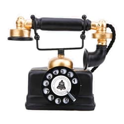 OUKENS Creative Retro Decorative Phone Model Telephone Wall Decor, Vintage Rotary Telephone Decor Statue Artist Figurine Cafe bar Window Decor Model Desk Decoration (7.28x6.3x3.94)