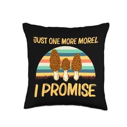Funny Morel Gift Penny Bun Vegetable Fan Clothing Cute Design for Men Women Morel Mushroom Fungi Hunter Throw Pillow, 16x16, Multicolor